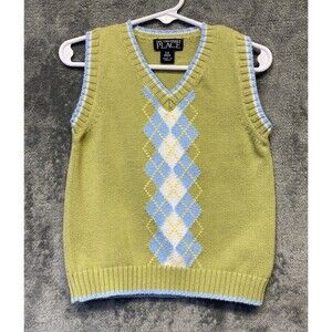 Children’s Place Toddler Boys Multicolored V-neck Sweater Vest Size 24 Months